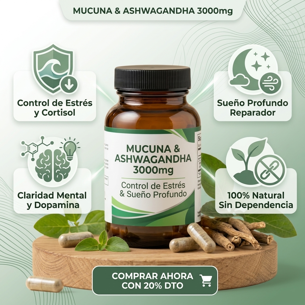Beneficios Mucuna y Ashwagandha - Control de Estrés y Sueño