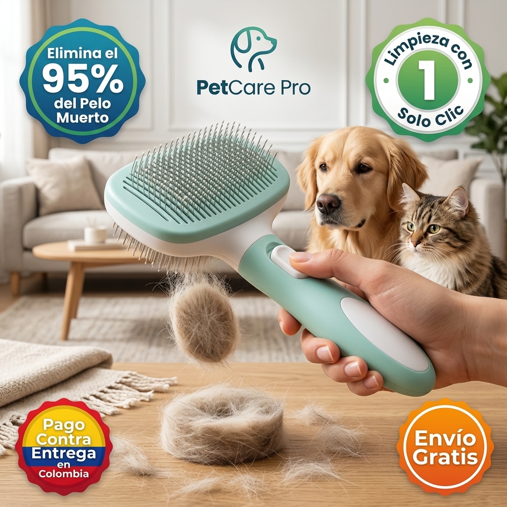 Cepillo Quitapelo Autolimpiable para Perros y Gatos