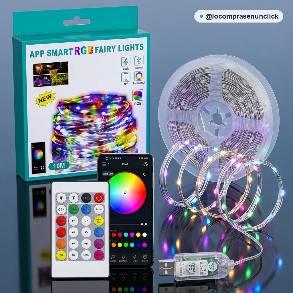 Luces LED RGB Inteligentes 5m / 10m con App, Control Remoto y Sincronización Musical
