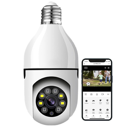 [TEC-004] Cámara de Seguridad Bombillo WiFi 360° con Visión Nocturna